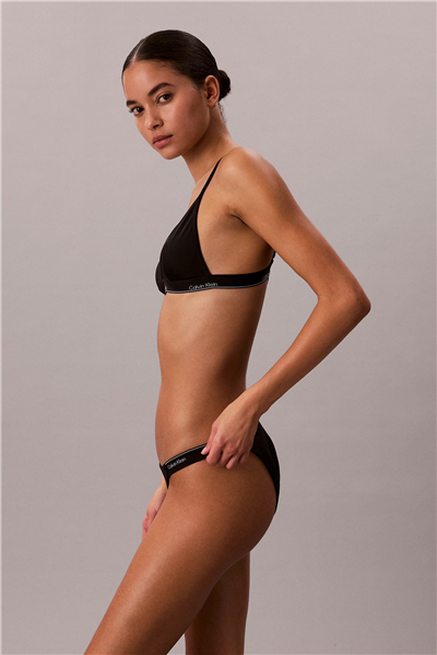 Calvin Klein Triangle Kadın Bikini Üstü Siyah