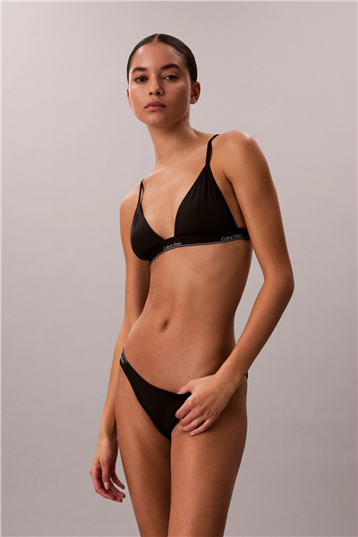 Calvin Klein Triangle Kadın Bikini Üstü Siyah