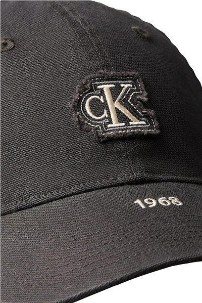Calvin Klein Washed Cotton Canvas Small Fraye Erkek Baseball Şapka Gri