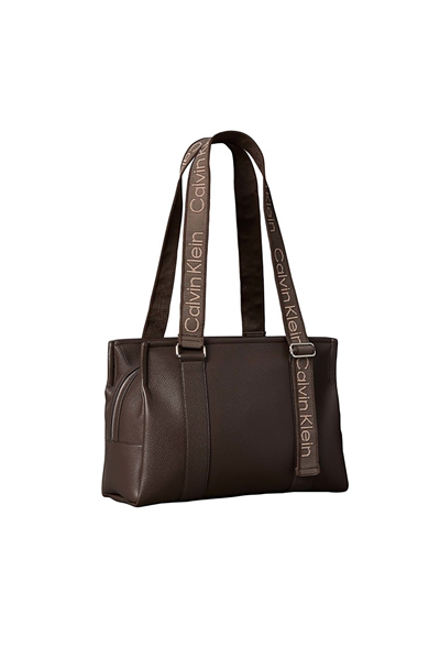 Calvin Klein Webbing Adj Strap Tote Kadın Omuz Çantası Kahverengi