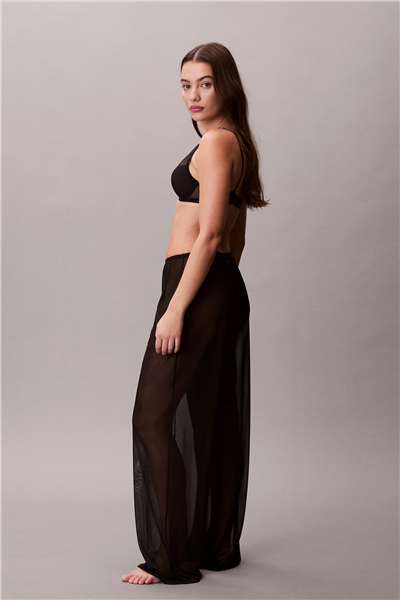 Calvin Klein Wide Leg Pant Kadın Plaj Pantolonu Siyah