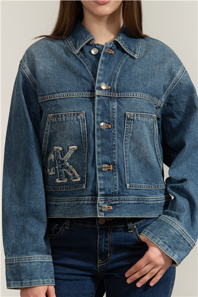Calvin Klein Workwear Jacket CK Sanded Blue Kadın Kot Mont