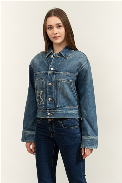 Calvin Klein Workwear Jacket CK Sanded Blue Kadın Kot Mont