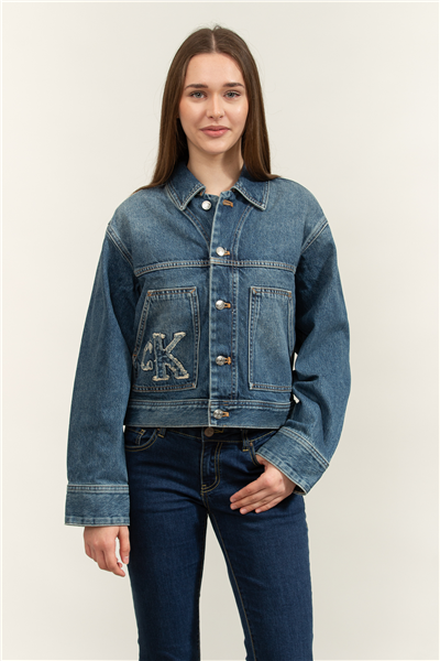 Calvin Klein Workwear Jacket CK Sanded Blue Kadın Kot Mont