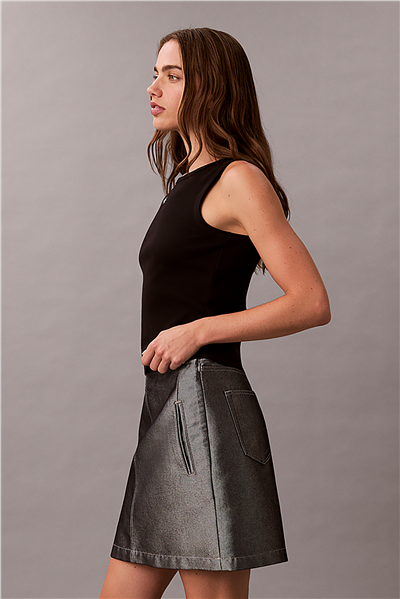 Calvin Klein Woven Label 2X2 Baby Rib Tank Kadın Kolsuz T-Shirt