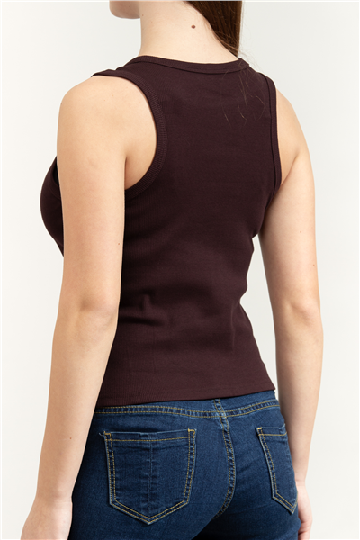 Calvin Klein Woven Label 2X2 Baby Rib Tank Kadın Kolsuz T-Shirt