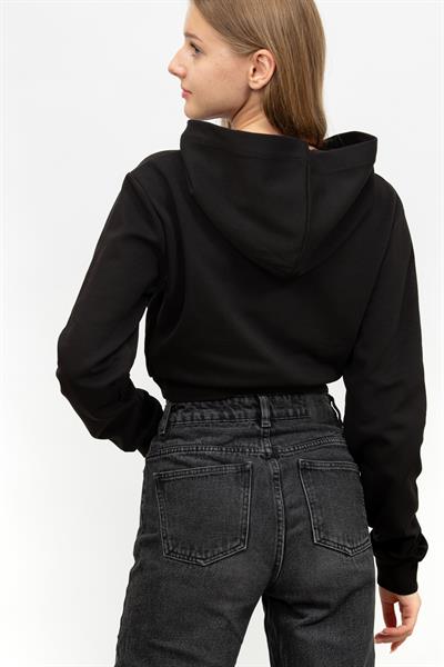 Calvin Klein Wrap Cropped Kadın Kapüşonlu Sweatshirt