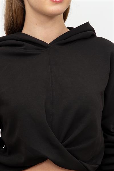 Calvin Klein Wrap Cropped Kadın Kapüşonlu Sweatshirt