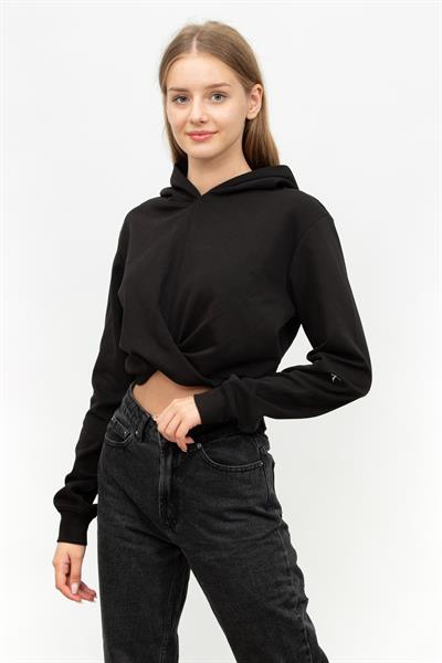 Calvin Klein Wrap Cropped Kadın Kapüşonlu Sweatshirt