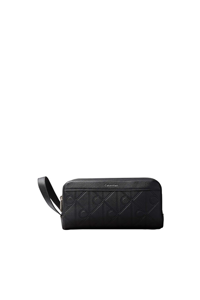 Calvin Klein Xl Emblem Aop Embo﻿Ss Dopp Kit Erkek El Çantası Siyah