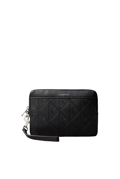 Calvin Klein Xl Emblem Aop Embo﻿Ss Pouch W/ H Erkek Cüzdan Siyah