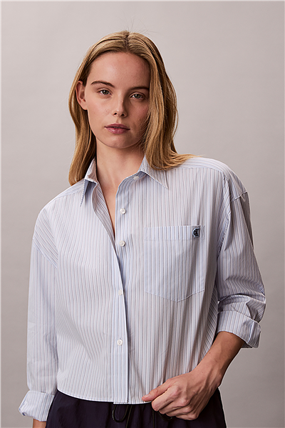 Calvin Klein Yarndye Cotton Popli Kadın Gömlek