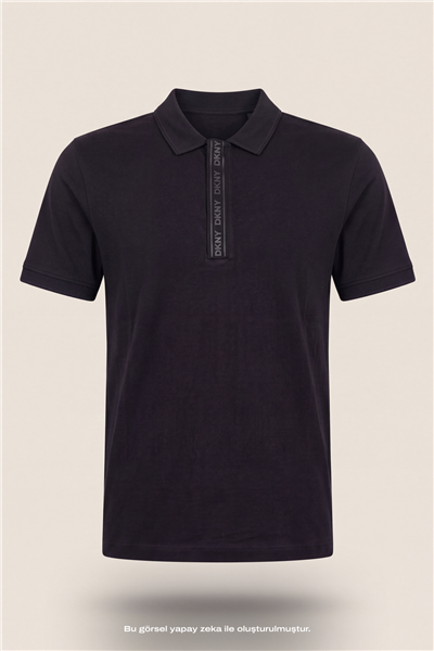 DKNY Binding Polo Erkek Polo Yaka T-Shirt Siyah