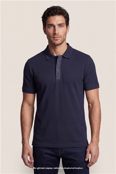 DKNY Binding Polo Erkek Polo Yaka T-Shirt Lacivert