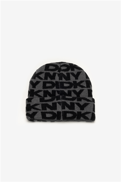 DKNY Chenille Logo Beanie Kadın Bere Siyah