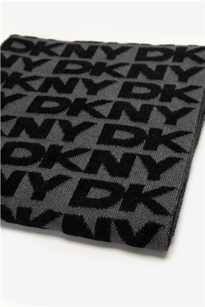DKNY Chenille Logo Scarf Kadın Atkı Siyah
