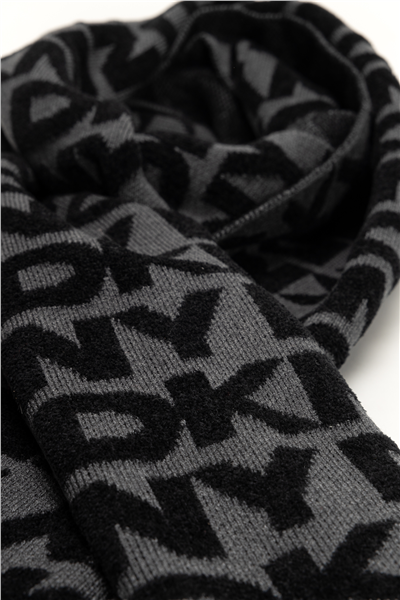 DKNY Chenille Logo Scarf Kadın Atkı Siyah