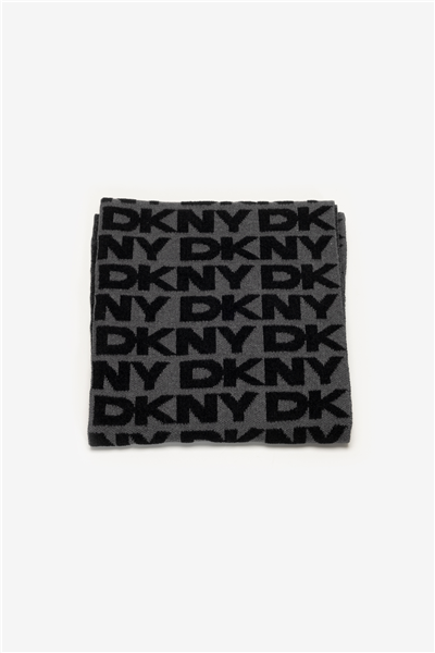 DKNY Chenille Logo Scarf Kadın Atkı Siyah