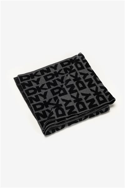 DKNY Chenille Logo Scarf Kadın Atkı Siyah