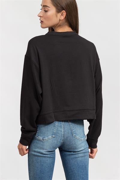 DKNY Cropped Henley Kadın Triko