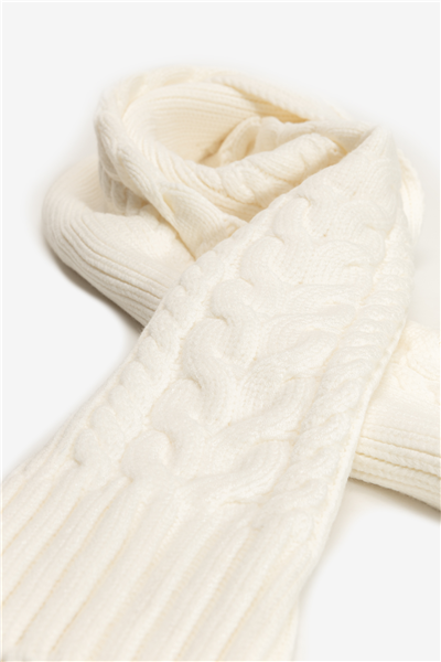 DKNY Dkny Cable Scarf Kadın Atkı Fil Dişi