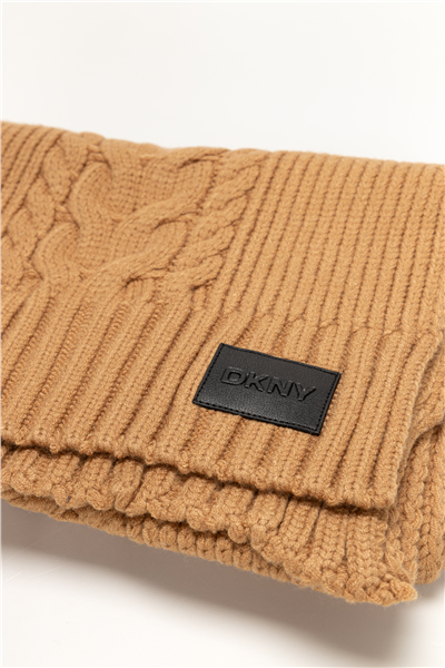 DKNY Dkny Cable Scarf Kadın Atkı Kahverengi