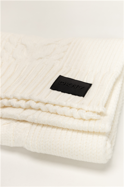 DKNY Dkny Cable Scarf Kadın Atkı Fil Dişi