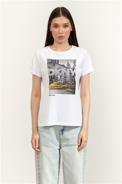 DKNY Dkny Rhinestone Taxi Kadın Gömlek