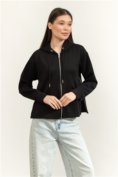 DKNY Full Zip H/D W/Pkts Kadın Hırka