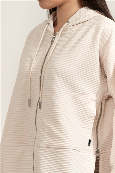 DKNY Full Zip H/D W/Pkts Kadın Hırka