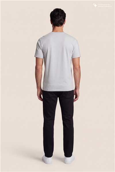 DKNY Jacquard Print Tee Erkek Bisiklet Yaka T-Shirt Taş Rengi