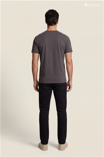 DKNY Jacquard Print Tee Erkek Bisiklet Yaka T-Shirt Kahverengi