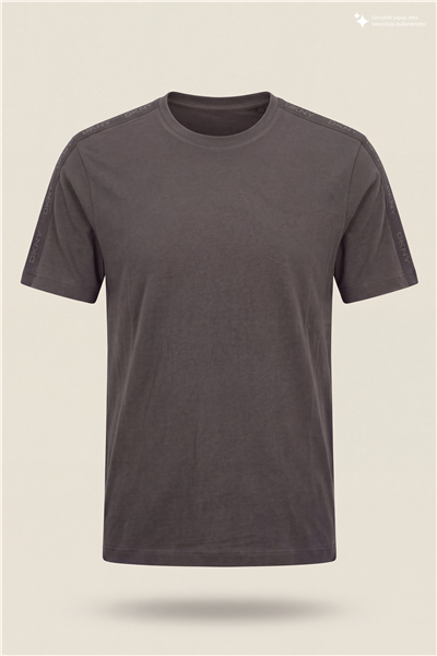 DKNY Jacquard Print Tee Erkek Bisiklet Yaka T-Shirt Kahverengi