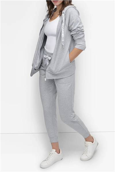 DKNY Kadın 2-Tone DC Cuff Jogge Jogger Pantolon Gri