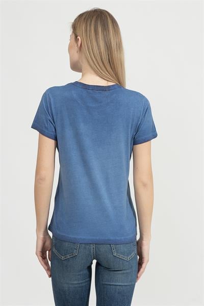 DKNY Kadın Bisiklet Yaka T-Shirt Mavi