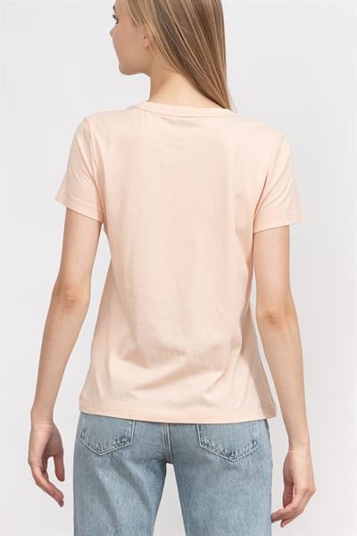 DKNY Kadın Bisiklet Yaka T-Shirt Pembe