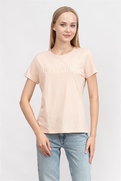 DKNY Kadın Bisiklet Yaka T-Shirt Pembe