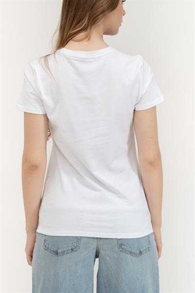 DKNY Kadın Bisiklet Yaka T-Shirt
