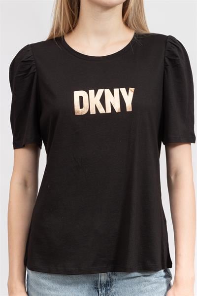 DKNY Kadın Bisiklet Yaka T-Shirt Siyah