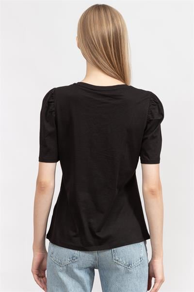 DKNY Kadın Bisiklet Yaka T-Shirt Siyah