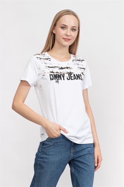 DKNY Kadın Bisiklet Yaka T-Shirt