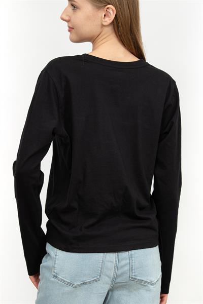 DKNY Kadın Bisiklet Yaka T-Shirt Siyah
