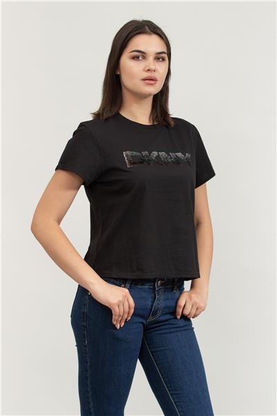 DKNY Kadın Bisiklet Yaka T-Shirt