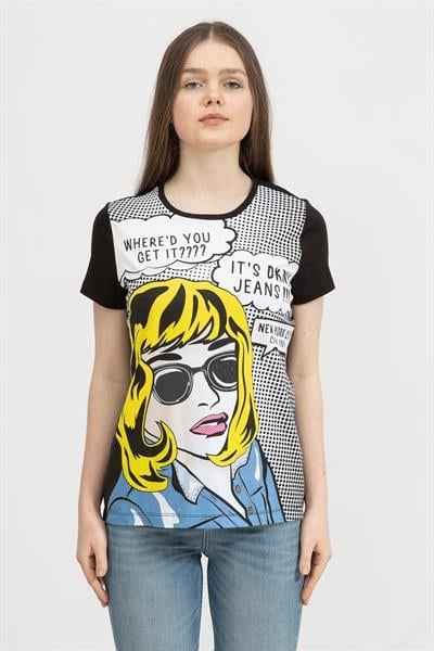 DKNY Kadın Bisiklet Yaka T-Shirt
