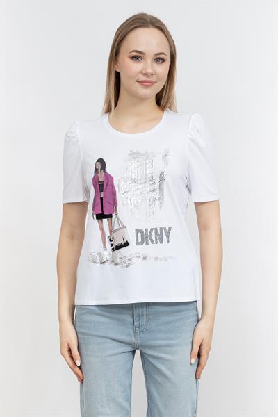 DKNY Kadın Bisiklet Yaka T-Shirt