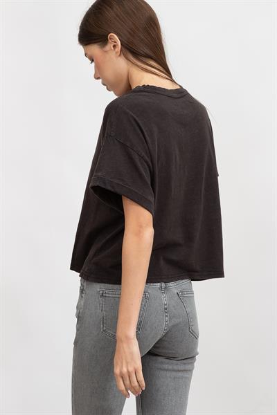 DKNY Kadın Bisiklet Yaka T-Shirt Siyah