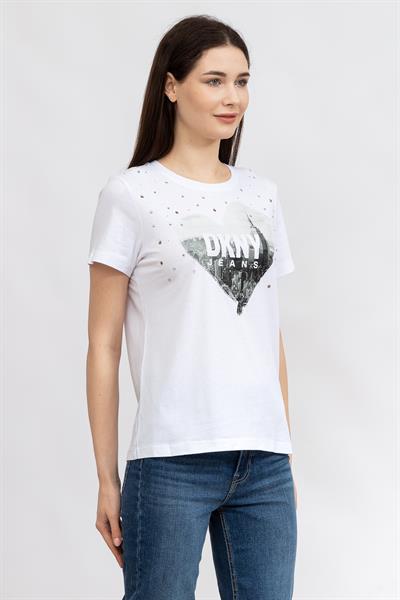 DKNY Kadın Bisiklet Yaka T-Shirt