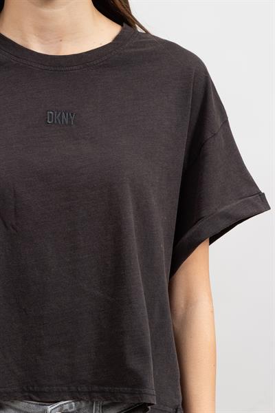 DKNY Kadın Bisiklet Yaka T-Shirt Siyah