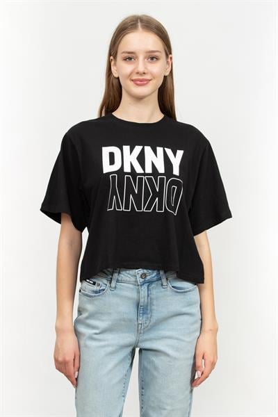 DKNY Kadın Bisiklet Yaka T-Shirt Siyah