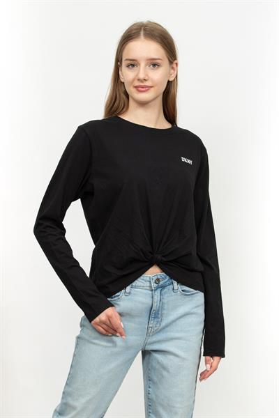 DKNY Kadın Bisiklet Yaka T-Shirt Siyah